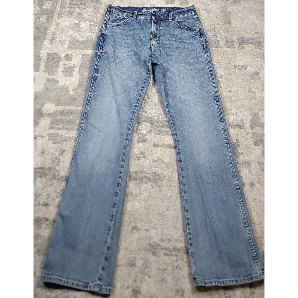 Wrangler Retro Slim Bootcut Men's Denim Jeans Blue Casual Workwear Size 32x32